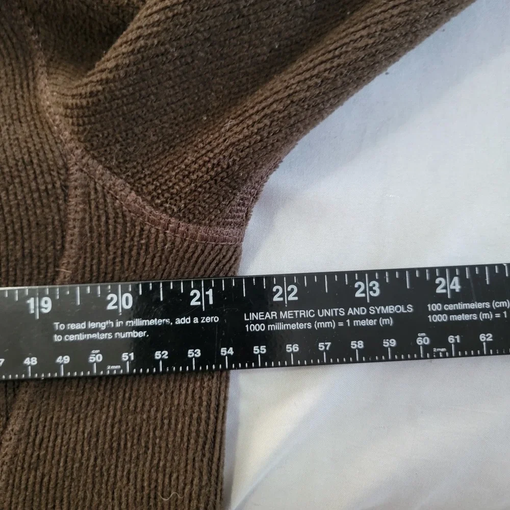 Polo Ralph Lauren Fleece Jacket Mens Medium Brown Heritage Vintage Pockets - Picture 4 of 5